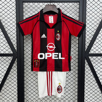 T-shirt e Pantaloncini per Bambino AC MILAN Home Retro 98/99
