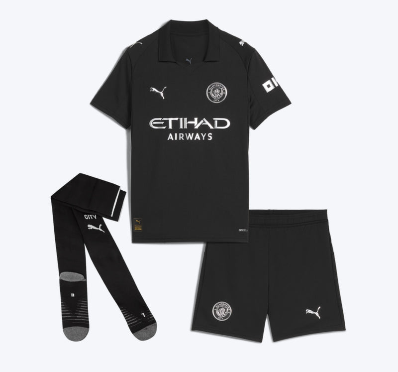 T-shirt e Pantaloncini per Bambino Manchester City Away 25/26 - Con Calzettoni