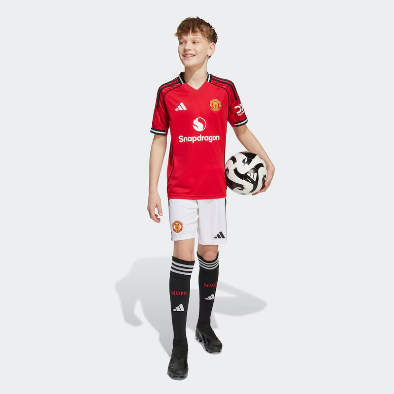 T-shirt e Pantaloncini per Bambino Manchester United Home 25/26 - Con Calzettoni