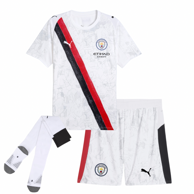 T-shirt e Pantaloncini per Bambino Manchester City KidSuper 25/26 - Con Calzettoni