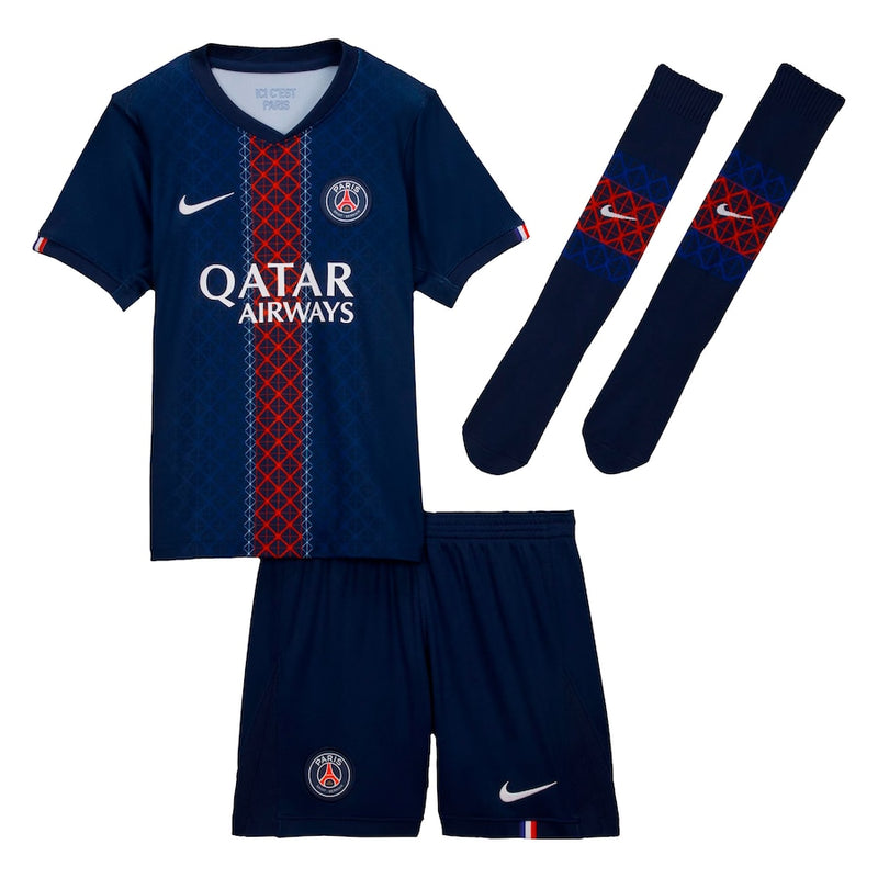 T-shirt e Pantaloncini per Bambino PSG x Jordan Home 25/26 - Con Calzettoni
