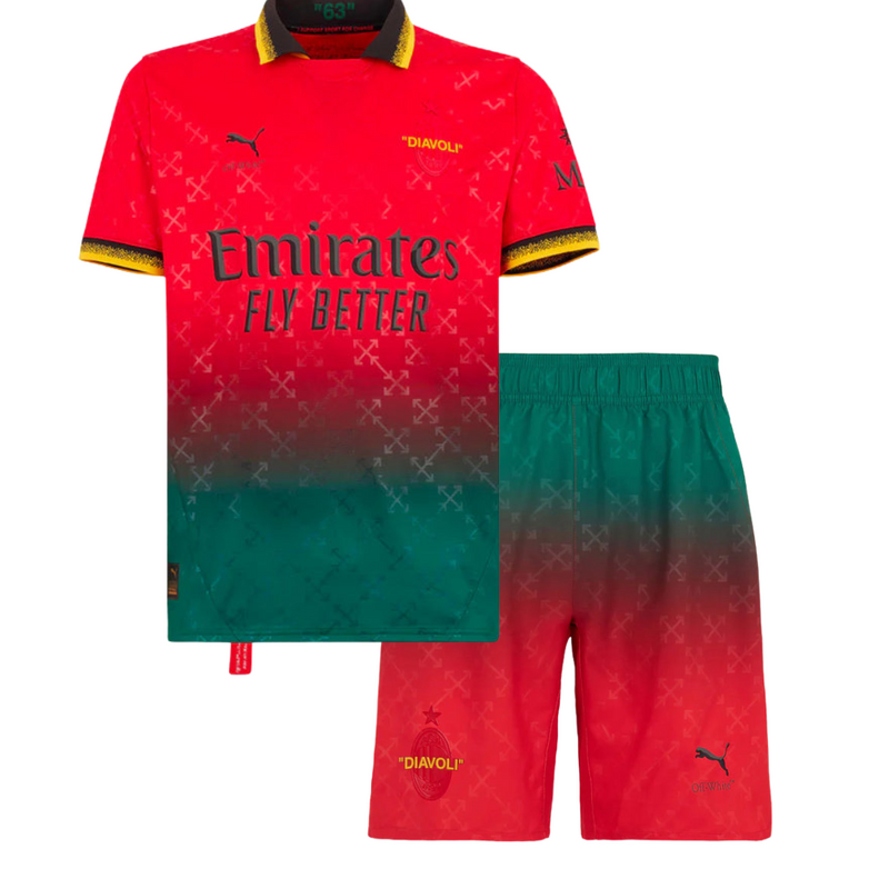 T-shirt e Pantaloncini per Bambino RED PUMA X AC MILAN X OFF-WHITE 24/25
